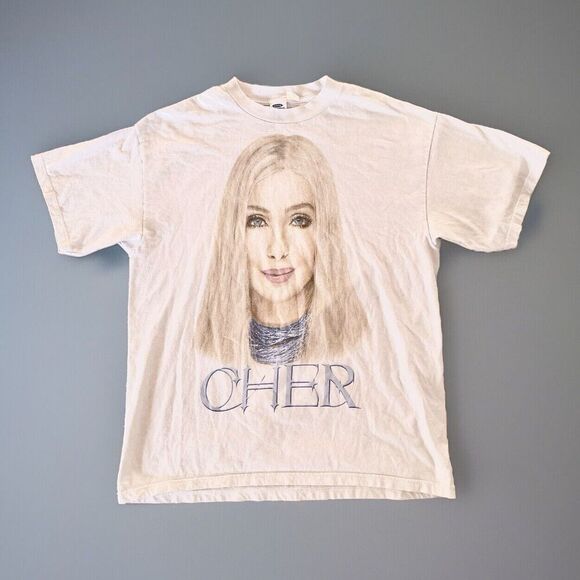 Tultex Tops - RARE Vintage Cher 2002 Tour T-shirt Big Graphic Sz XL Living Proof Music Y2K